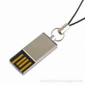 Metal USB Flash Drive with 512MB to 16GB Memory Capacity and 10 Years Data Retention
